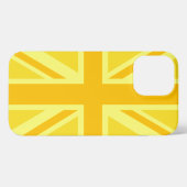 Etui iPhone 13 Pro Max Union Jack double jaune (Verso Horizontal)