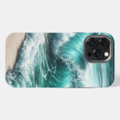 Etui iPhone 13 Pro Max Vague d'océan turquoise (Verso Horizontal)