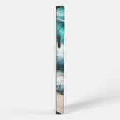 Etui iPhone 13 Pro Max Vague océanique Turquoise (Côté droit)
