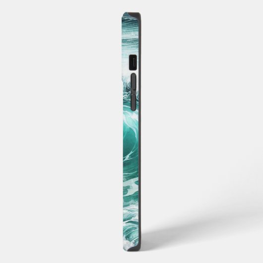 Etui iPhone 13 Pro Max Vague océanique Turquoise (Côté gauche)