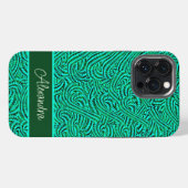 Etui iPhone 13 Pro Max Vert à motifs (Verso Horizontal)