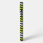 Etui iPhone 13 Pro Max Vert noir blanc Chevron Zigzag (Côté gauche)