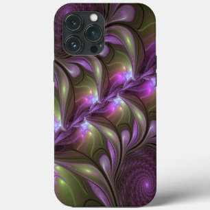 Etui iPhone 13 Pro Max Violet Abstrait violet violet kaki fractal