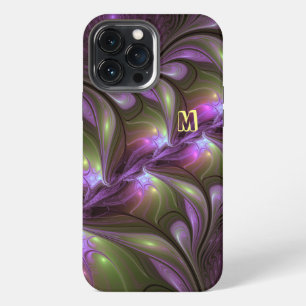 Etui iPhone 13 Pro Max Violet Abstrait violet violet kaki fractal