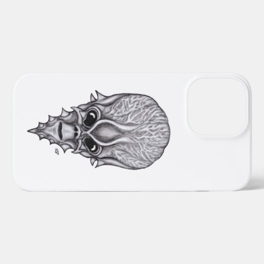 Etui iPhone 13 Pro Max Visage Alien, Reconstruction faciale du crâne afri (Verso Horizontal)