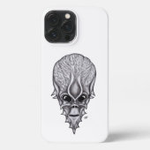 Etui iPhone 13 Pro Max Visage Alien, Reconstruction faciale du crâne afri (Verso)