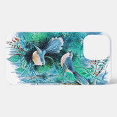 Etui iPhone 13 Pro Max Winter Blue Birds Peinture iPhone 13 Pro Max Coque (Verso Horizontal)