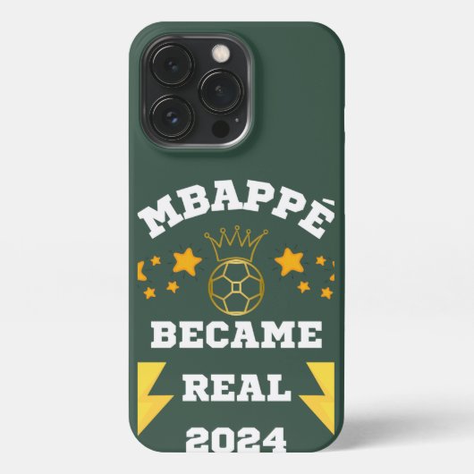 Etui iPhone 13 Pro Mbappé est devenu real 2024  en anglais (Verso)