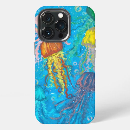 Etui iPhone 13 Pro méduse, océan, mer (Dos)