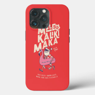 Etui iPhone 13 Pro Mele Kalikimaka Santa Flamant Rose Séjour de Noël