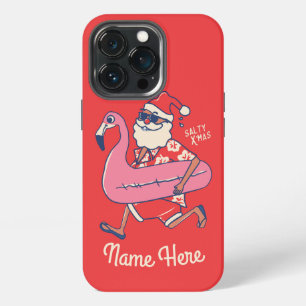 Etui iPhone 13 Pro Mele Kalikimaka Santa Flamingo Escapades de Noël