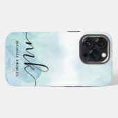 Etui iPhone 13 Pro Menthe et bleu (Verso Horizontal)