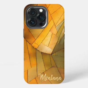 Etui iPhone 13 Pro Métal en feuille de laiton cuivré abstrait