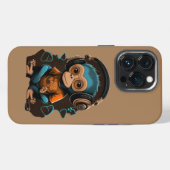 Etui iPhone 13 Pro Mignons Singe Écouter Musique, Musique Singe Immer (Verso Horizontal)
