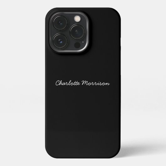 Etui iPhone 13 Pro Mini-noir nom de script personnalisé nom de texte (Verso)