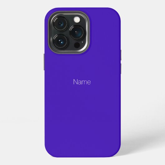 Etui iPhone 13 Pro Minimaliste bleu indigo monogramme personnalisé so (Dos)