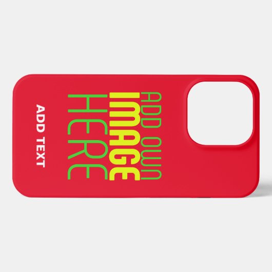 ETUI iPhone 13 PRO MODÈLE DE TEXTE D'IMAGE ROUGE SIMPLE MODERNE (Verso Horizontal)