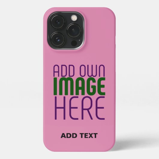 ETUI iPhone 13 PRO MODERN EDITABLE CUTE HOT PINK IMAGE TEXT TEMPLATE (Verso)