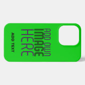 ETUI iPhone 13 PRO MODERN EDITABLE LIME GREEN IMAGE TEXT TEMPLATE (Verso Horizontal)