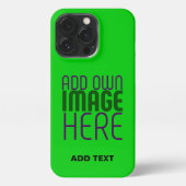 ETUI iPhone 13 PRO MODERN EDITABLE LIME GREEN IMAGE TEXT TEMPLATE (Verso)