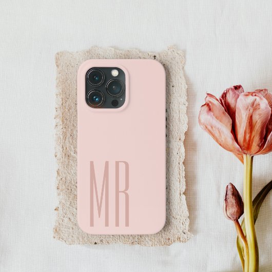 Etui iPhone 13 Pro Moderne Pastel Rose | Coque-M pour fille initiale