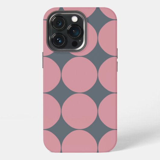 Etui iPhone 13 Pro Moderne Rose À Points Moderne (Dos)