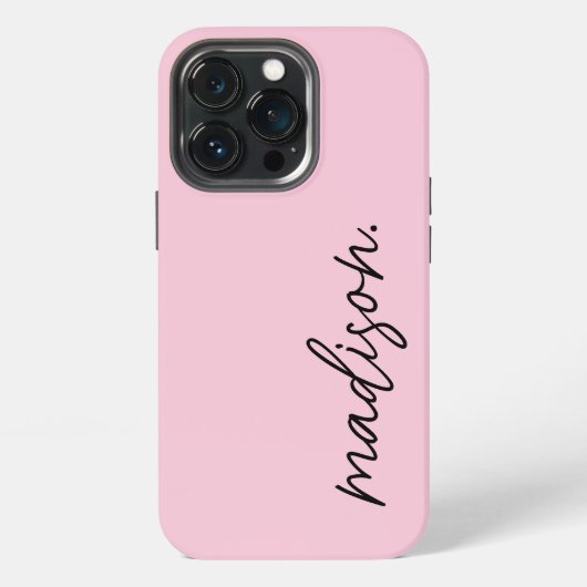 Etui iPhone 13 Pro Moderne Simple Script Tendance Stylé Rose Pâle (Dos)