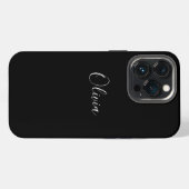 Etui iPhone 13 Pro Monogramme de nom de script moderne élégant uni no (Verso Horizontal)