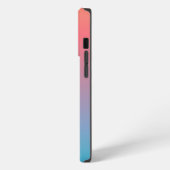 Etui iPhone 13 Pro Monogramme de nom de script moderne ombré bleu ora (Côté gauche)