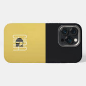Etui iPhone 13 Pro Monogramme Noir Or & Initial Pretty Girly (Verso Horizontal)