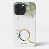 Etui iPhone 13 Pro Monogramme Q Élégant coque iphone Succulent (Verso)