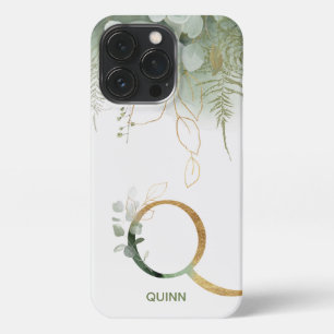 Etui iPhone 13 Pro Monogramme Q Élégant coque iphone Succulent