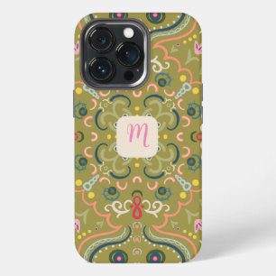 Etui iPhone 13 Pro Monogramme vert clair et coloré