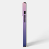 Etui iPhone 13 Pro Monogramme Violet Bleu Ombré Style Nom Script (Côté gauche)