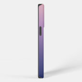 Etui iPhone 13 Pro Monogramme Violet Bleu Ombré Style Nom Script (Côté droit)