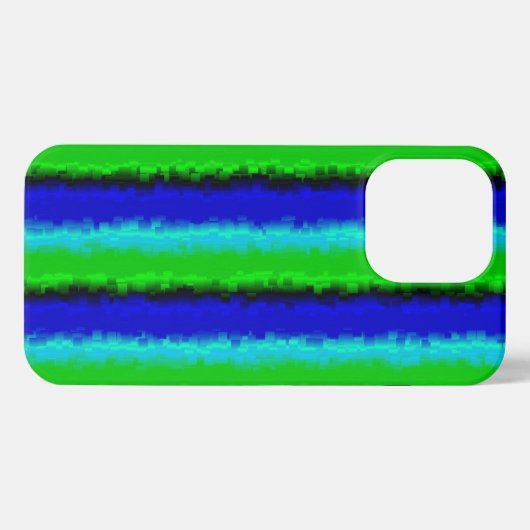 Etui iPhone 13 Pro Motif arc-en-ciel bleu vert abstrait 3D (Verso Horizontal)