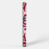 Etui iPhone 13 Pro Motif damassé Ikat - Bourgogne et rose (Côté droit)