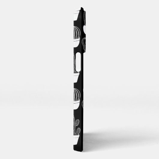Etui iPhone 13 Pro Motif d'art de la ligne blanche Cactus (Côté droit)