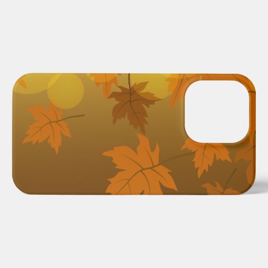 Etui iPhone 13 Pro Motif d'automne avec feuilles d'érable en chute et (Verso Horizontal)