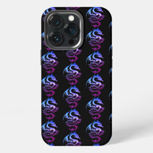 Etui iPhone 13 Pro Motif de dragon métallisé violet