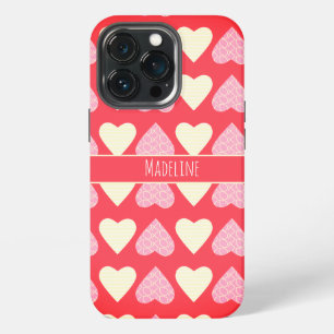 Etui iPhone 13 Pro Motif de la Saint-Valentin dessiné à la main coeur