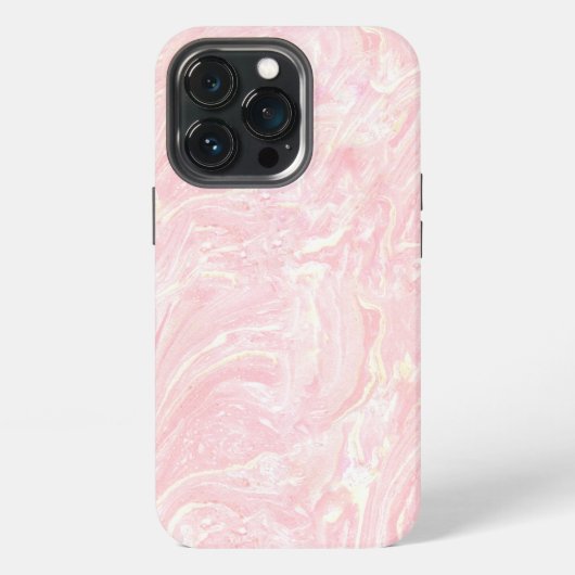 Etui iPhone 13 Pro Motif de marbre rose sans couture (Dos)