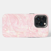 Etui iPhone 13 Pro Motif de marbre rose sans couture (Verso Horizontal)