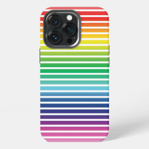 Etui iPhone 13 Pro Motif de rayures blanches arc-en-ciel de fierté lg