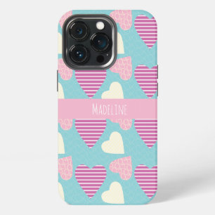 Etui iPhone 13 Pro Motif de Saint-Valentin dessiné à la main Cœurs Vi