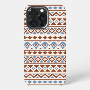 Etui iPhone 13 Pro Motif Essence Aztèque II Crème Bleu Rouille