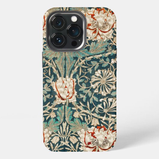 Etui iPhone 13 Pro Motif Honeysuckle - Design de William Morris (Dos)
