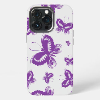 Etui iPhone 13 Pro Motif papillon pourpre