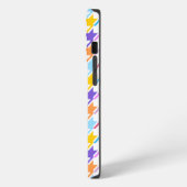 Etui iPhone 13 Pro Multicolor Houndstooth+Motif blanc (Côté gauche)