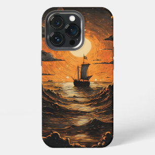 Etui iPhone 13 Pro Navire naviguant dans la nuit